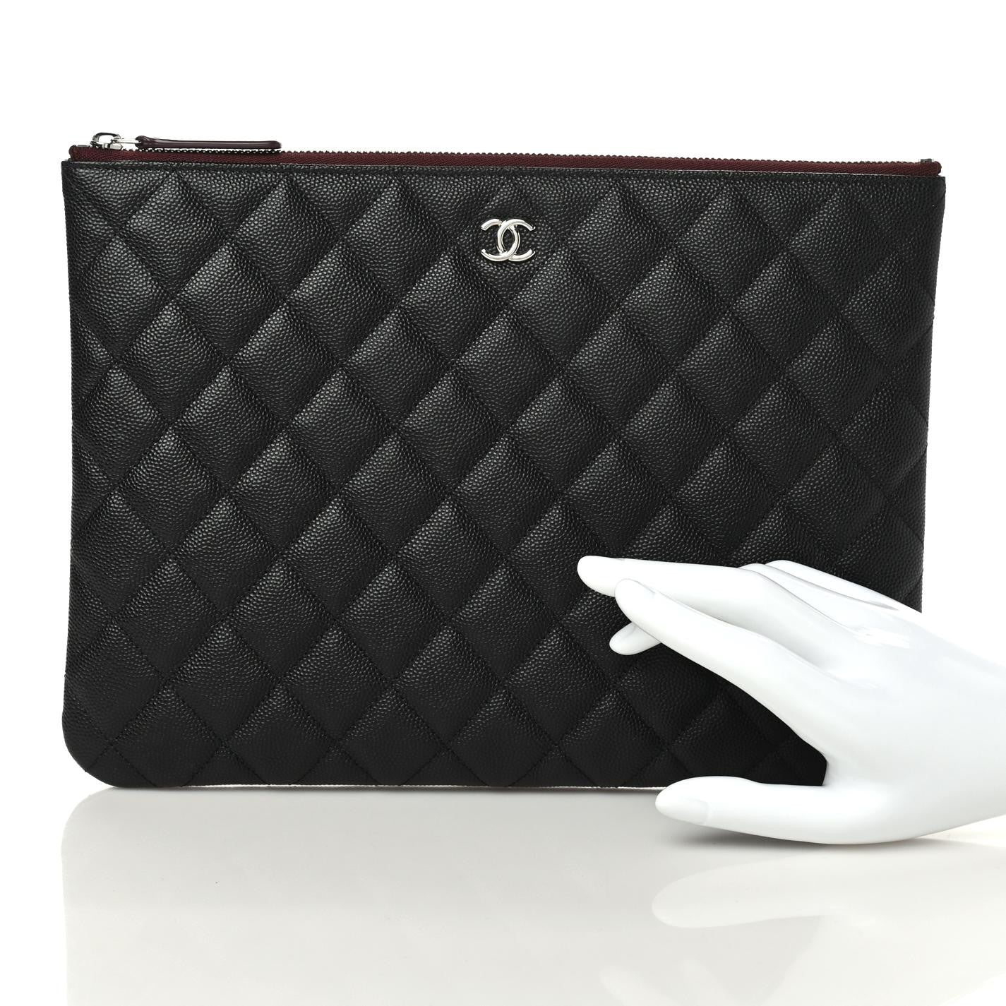 Chanel Caviar Quilted Medium Cosmetic Case Black 2 of 9