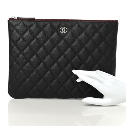Chanel Caviar Quilted Medium Cosmetic Case Black 2 of 9