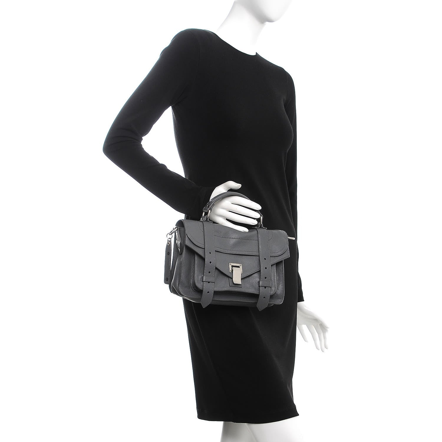 Proenza Schouler Lambskin Tiny PS1 Satchel Heather Grey 3 of 8