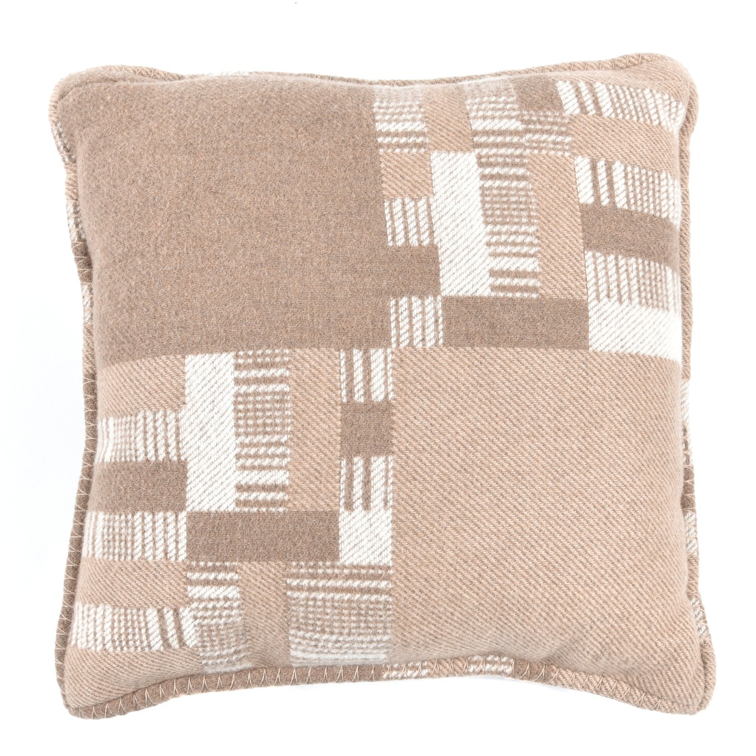 Hermes Wool Cashmere Avalon Paper Block Pillow Ecru Naturel 2 of 3