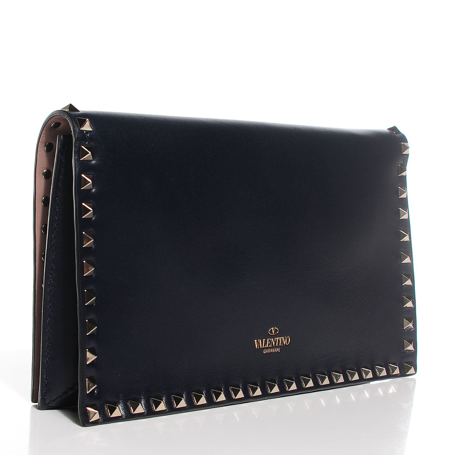 Valentino Garavani Nappa Rockstud Wristlet Clutch Marine 3 of 8