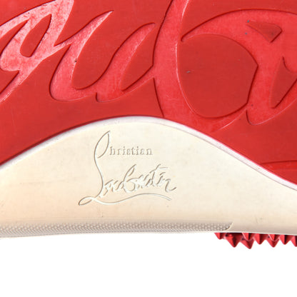 Christian Louboutin LOUBOUTIN Calfskin Spiked Crocodile Embossed Rubber Pool Fun Platform Flat Slide Sandals 42 Red 10 of 14