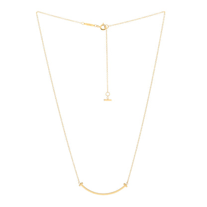 Tiffany 18K Yellow Gold Small T Smile Pendant Necklace 3 of 6