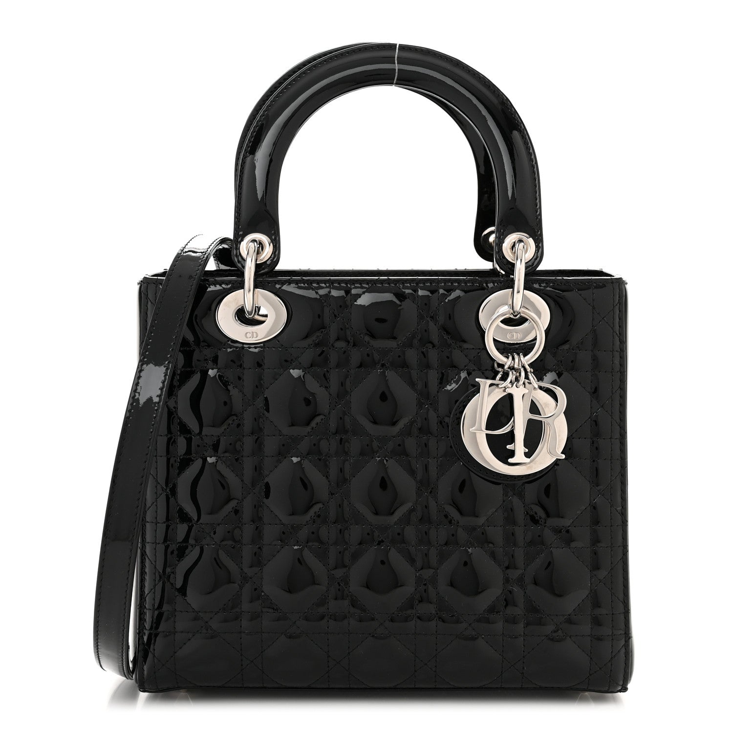 Christian Dior Patent Cannage Medium Lady Dior Black 1 of 10