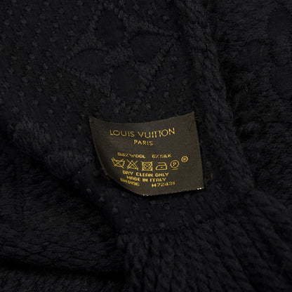 Louis Vuitton Wool Silk Logomania Scarf Charcoal Grey 3 of 3