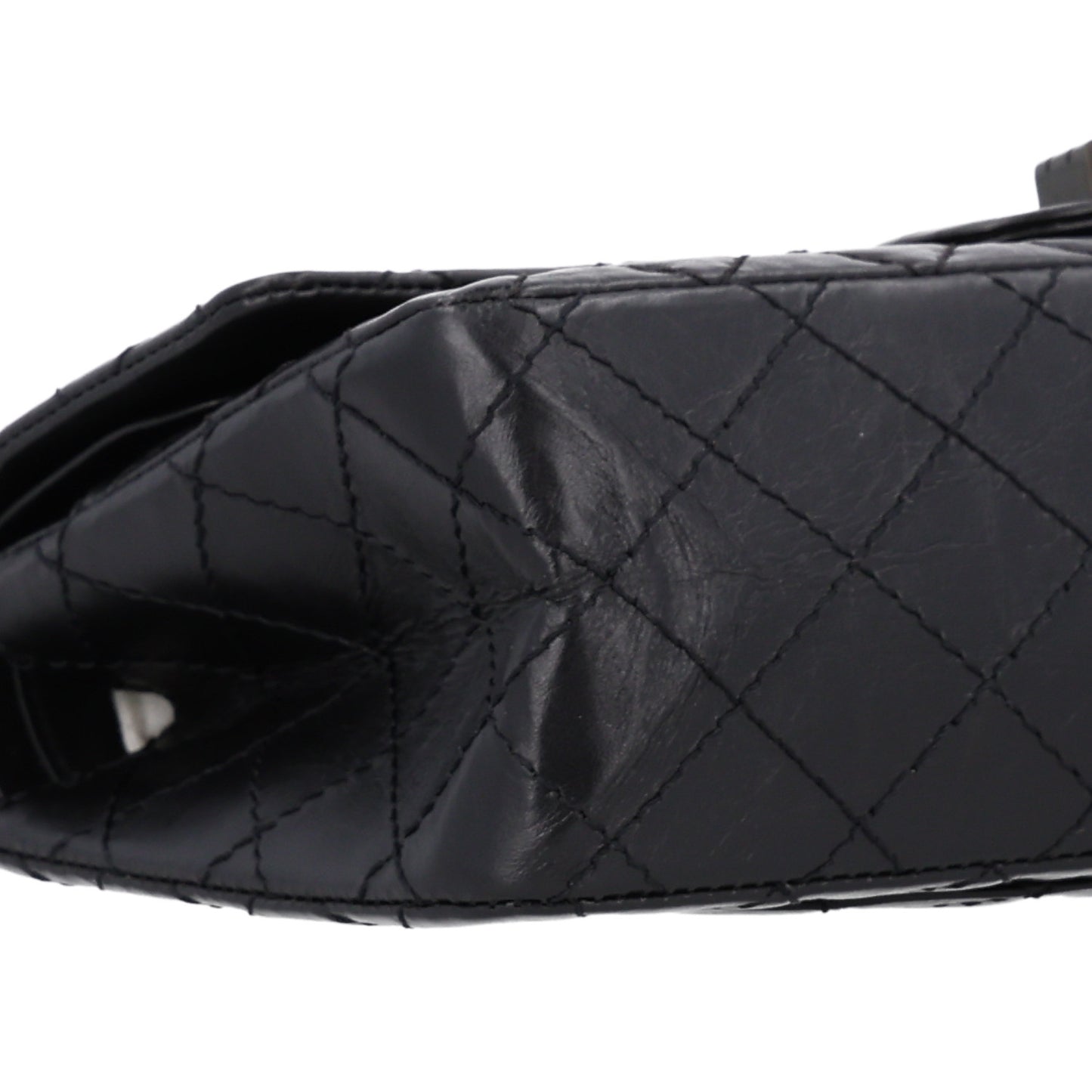 Aged Calfskin Quilted 2.55 Reissue 225 Flap So Black