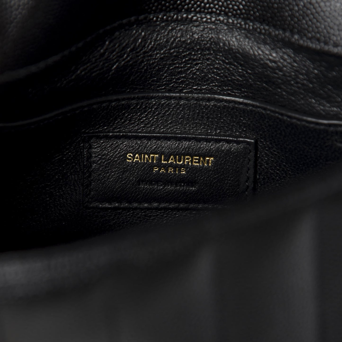 Grain De Poudre Matelasse Monogram Small Vicky Chain Bag Black