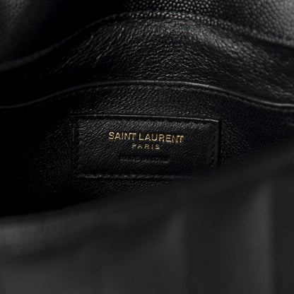 Saint Laurent Grain De Poudre Matelasse Monogram Small Vicky Chain Bag Black 9 of 10