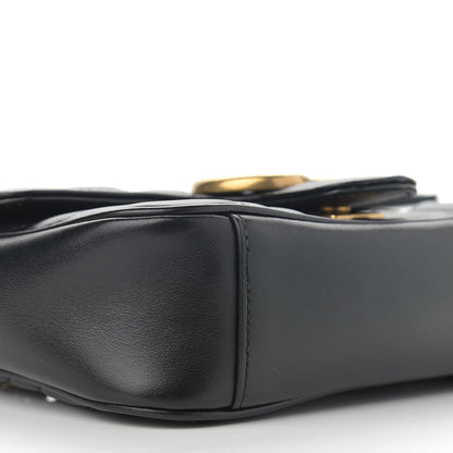 Gucci Calfskin Matelasse Mini GG Marmont Shoulder Bag Black 9 of 11