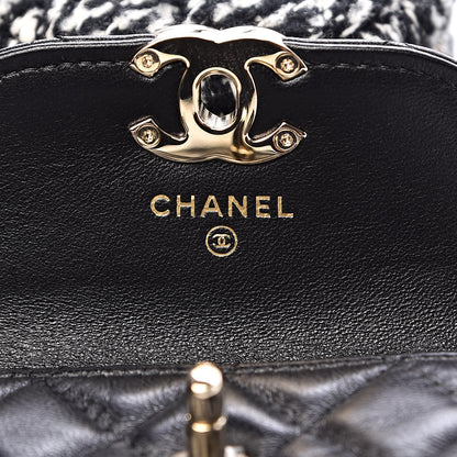 Chanel Tweed Lambskin Quilted Waist Bag With Coin Purse Black 7 of 15