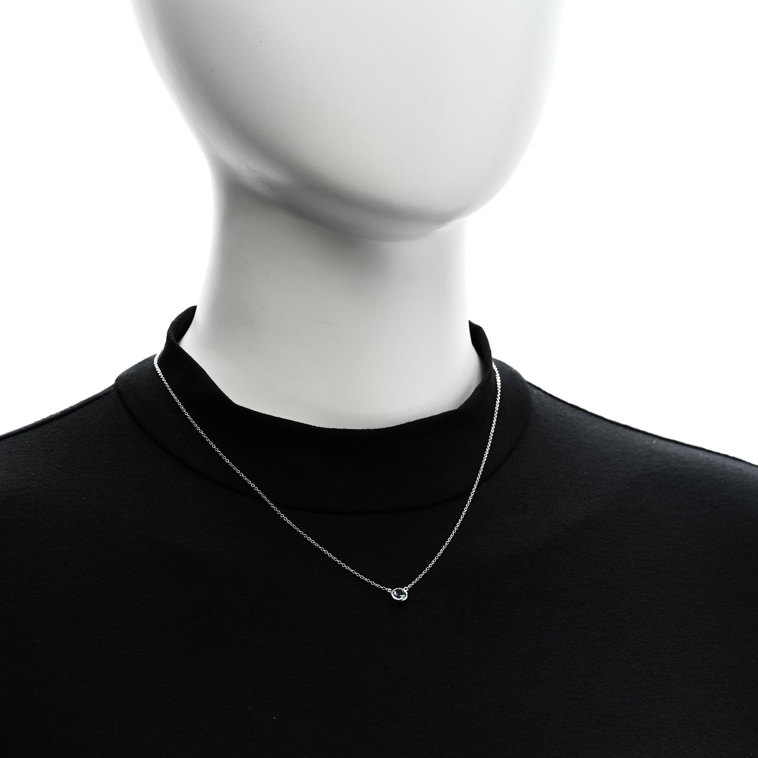 Tiffany Platinum Aquamarine Elsa Peretti Color by the Yard Pendant Necklace 2 of 5