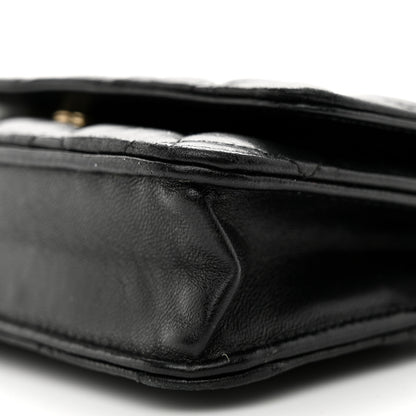 Chanel Lambskin Quilted Coco Bow Wallet On Chain WOC Black 10 of 11