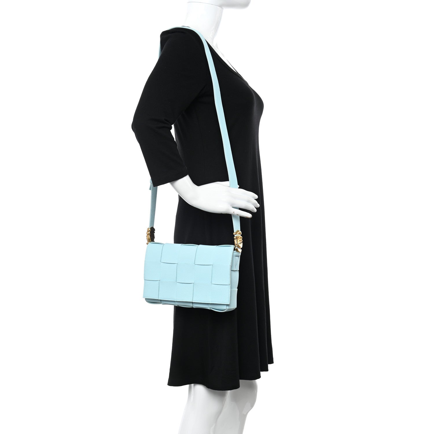Bottega Veneta Calfskin Maxi Intreccio Cassette Bag Pale Blue 2 of 9