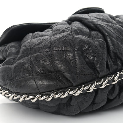 Chanel Washed Lambskin Quilted Medium Chain Around Messenger Black 8 of 9