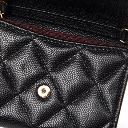 Chanel Caviar Quilted Flap Card Holder On Chain Black 8 of 13