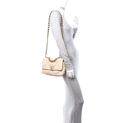 Chanel Lambskin Quilted Medium Chanel 19 Flap Beige 2 of 11