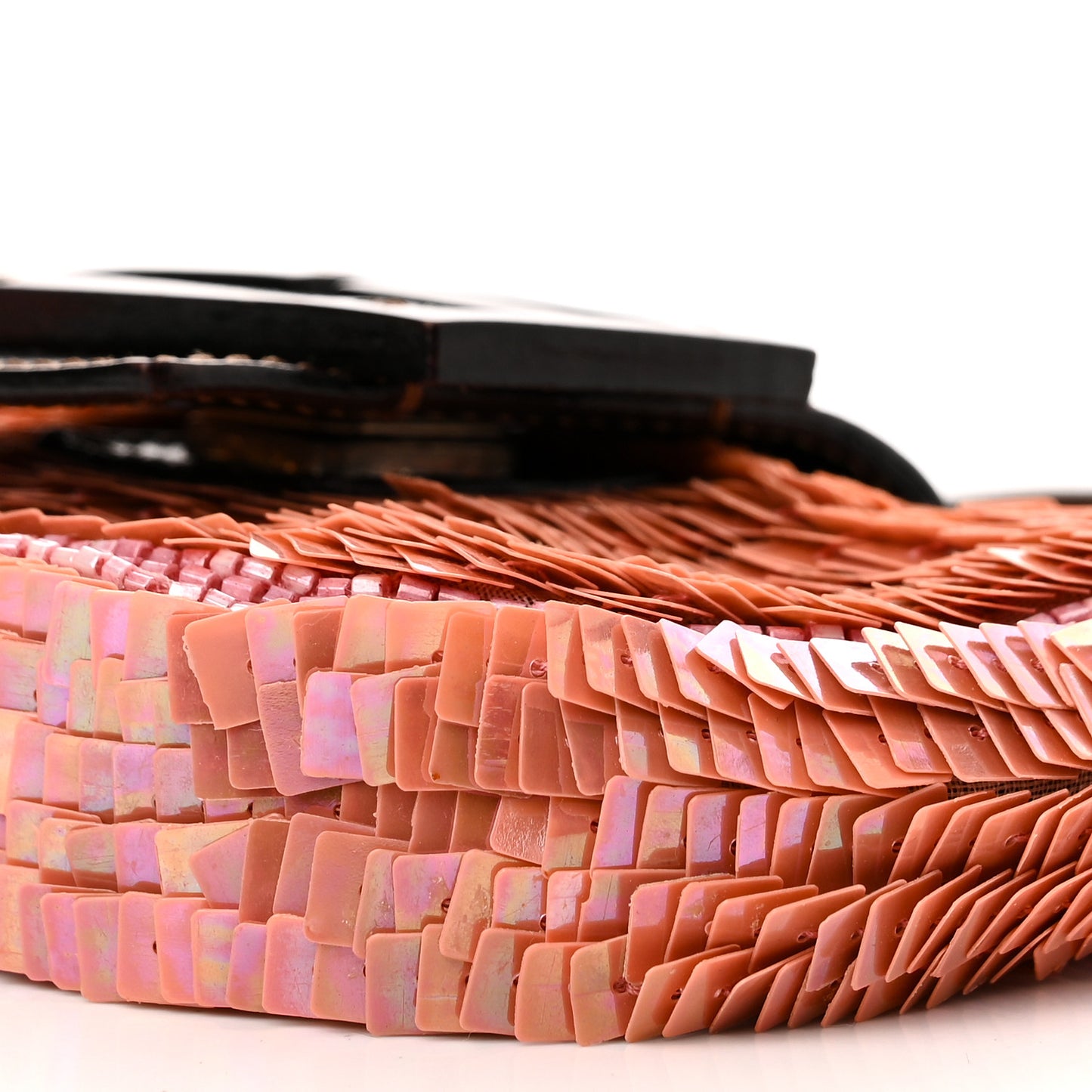 Sequin Paillettes Mini Half Moon Baguette Pink