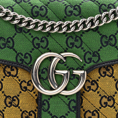 Gucci Monogram Multicolor Matelasse Diagonal Small GG Marmont Shoulder Bag Green Blue Yellow Light Blue Pink 8 of 10