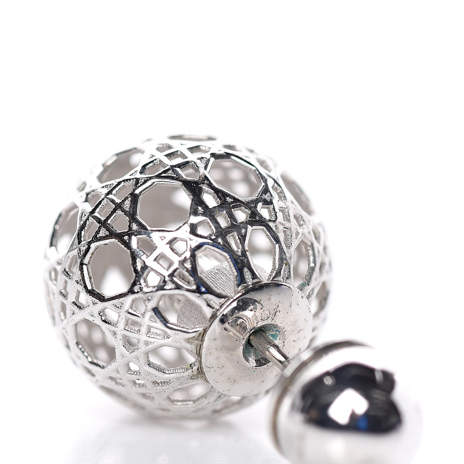 Christian Dior Cannage Mise En Dior Tribal Earrings Silver 4 of 4