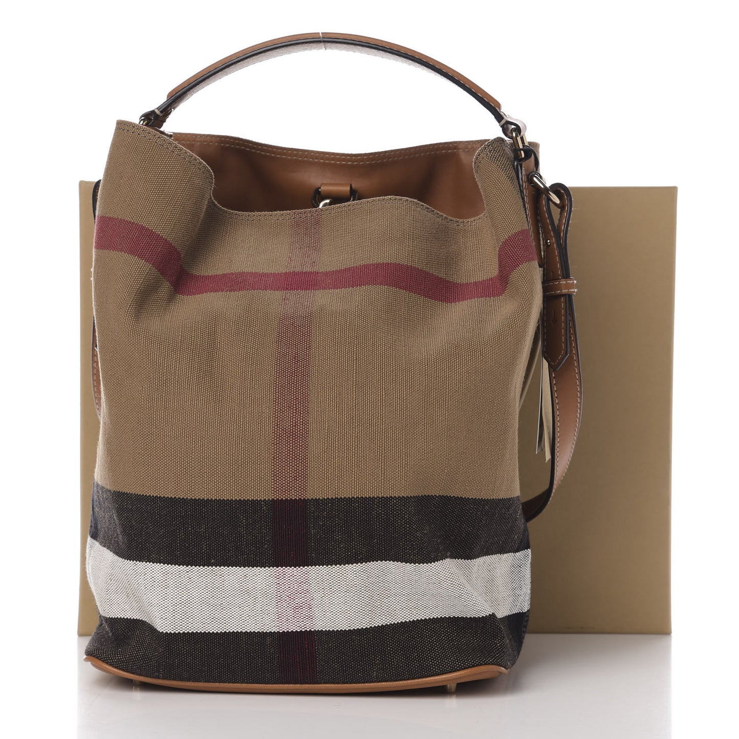 Canvas Mega Check Medium Ashby Hobo Saddle Brown