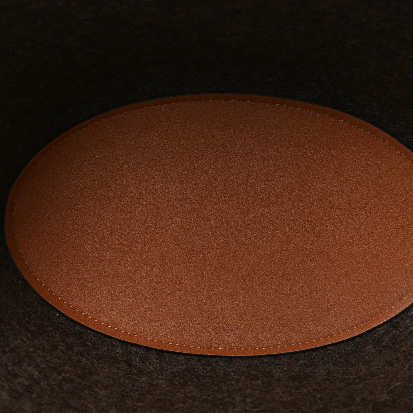 Felt Calfskin Elephant Basket Tote Beige Brown