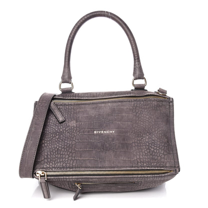 Givenchy Nubuck Crocodile Embossed Medium Pandora Grey 1 of 9