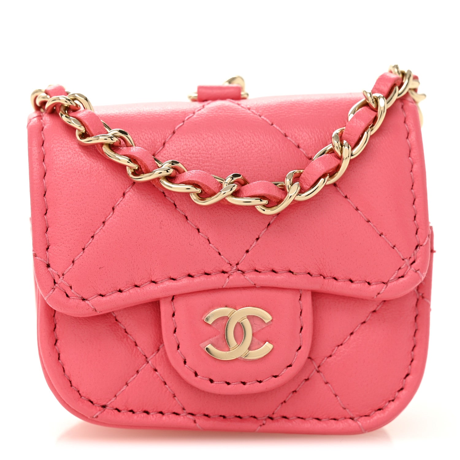 Chanel Lambskin Quilted Airpods Pro Case Coral 1 of 7