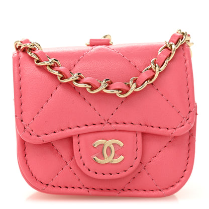 Chanel Lambskin Quilted Airpods Pro Case Coral 1 of 7