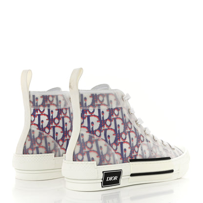 Christian Dior Technical Canvas Oblique Pixel Mens B23 High Top Sneakers 40 Blue Red 4 of 8