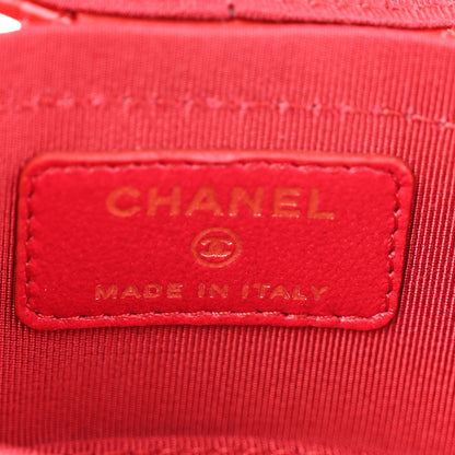 Chanel Patent Quilted Small Round Vanity With Chain Red 6 of 10