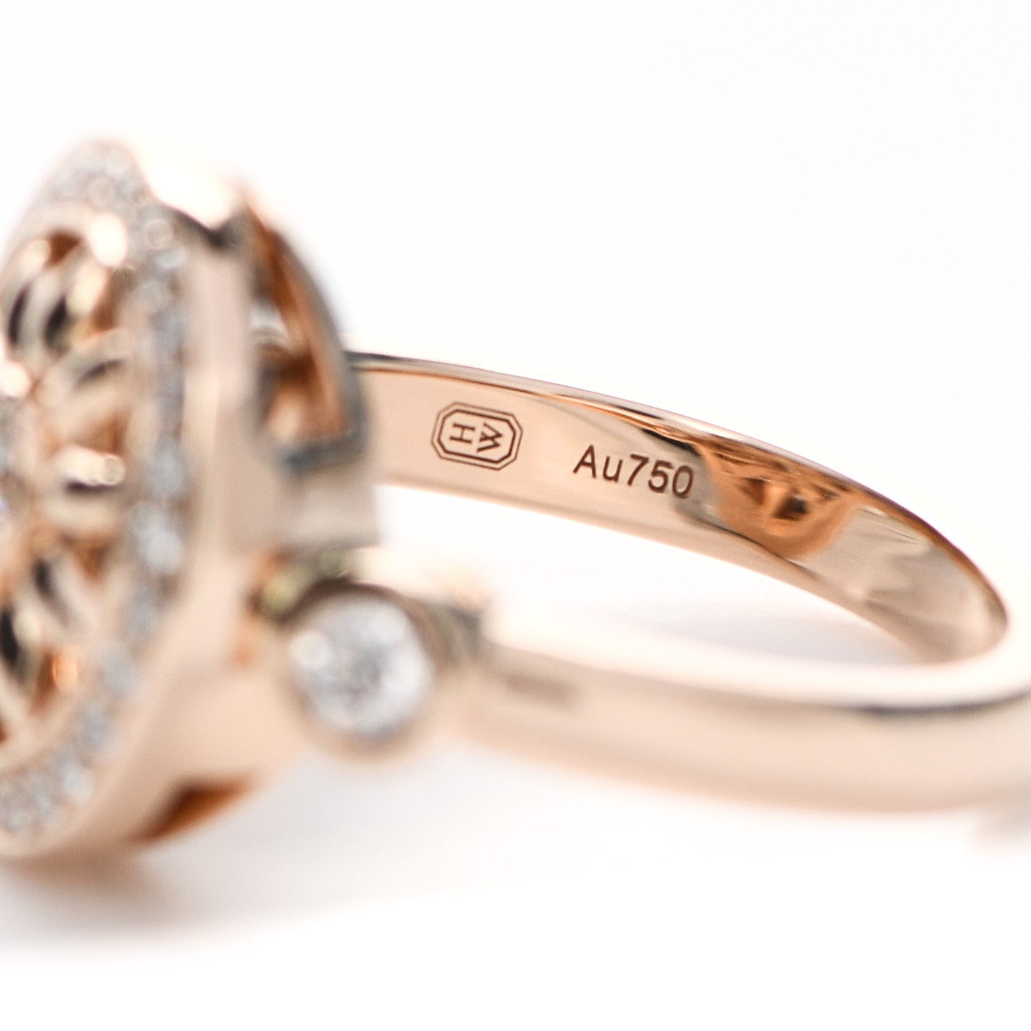 Harry Winston 18K Rose Gold Diamond Winston Gates Ring 48 4.5 5 of 7