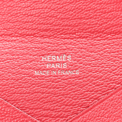 Hermes Chevre Mysore Calvi Card Case Rose Lipstick 6 of 9