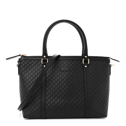 Gucci Soft Microguccissima Small Zippered Satchel Black 1 of 11
