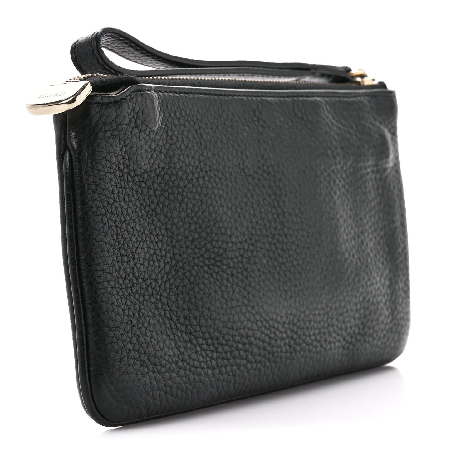 Pebbled Calfskin Soho Wristlet Black