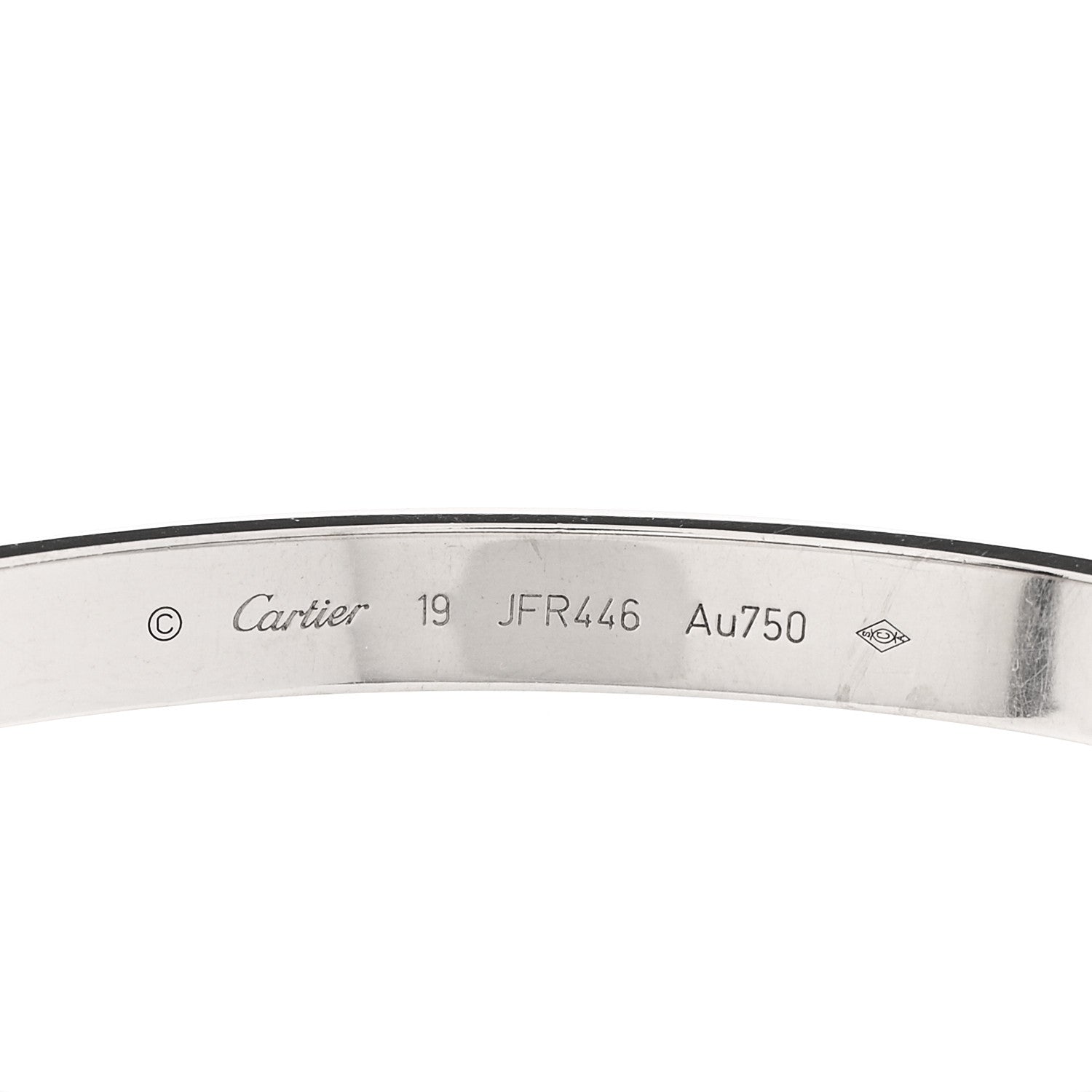 Cartier 18K White Gold LOVE Bracelet 19 6 of 8