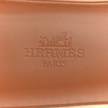 Hermes Box Calfskin Oran Sandals 37.5 Gold 7 of 10