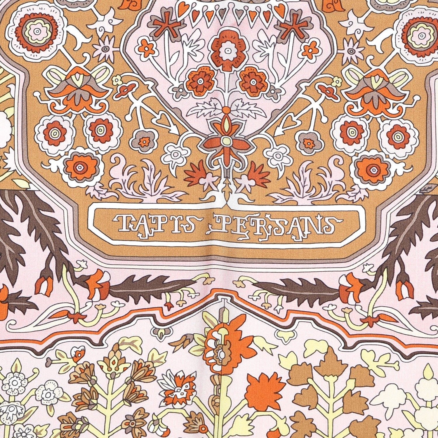 Hermes Silk Tapis Persans Scarf 140 Rose Soleil Beige 3 of 5
