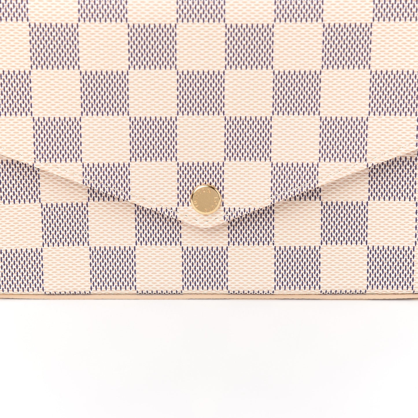 Damier Azur Pochette Felicie Chain Wallet Rose Ballerine