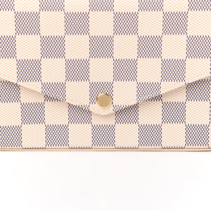 Louis Vuitton Damier Azur Pochette Felicie Chain Wallet Rose Ballerine 9 of 10