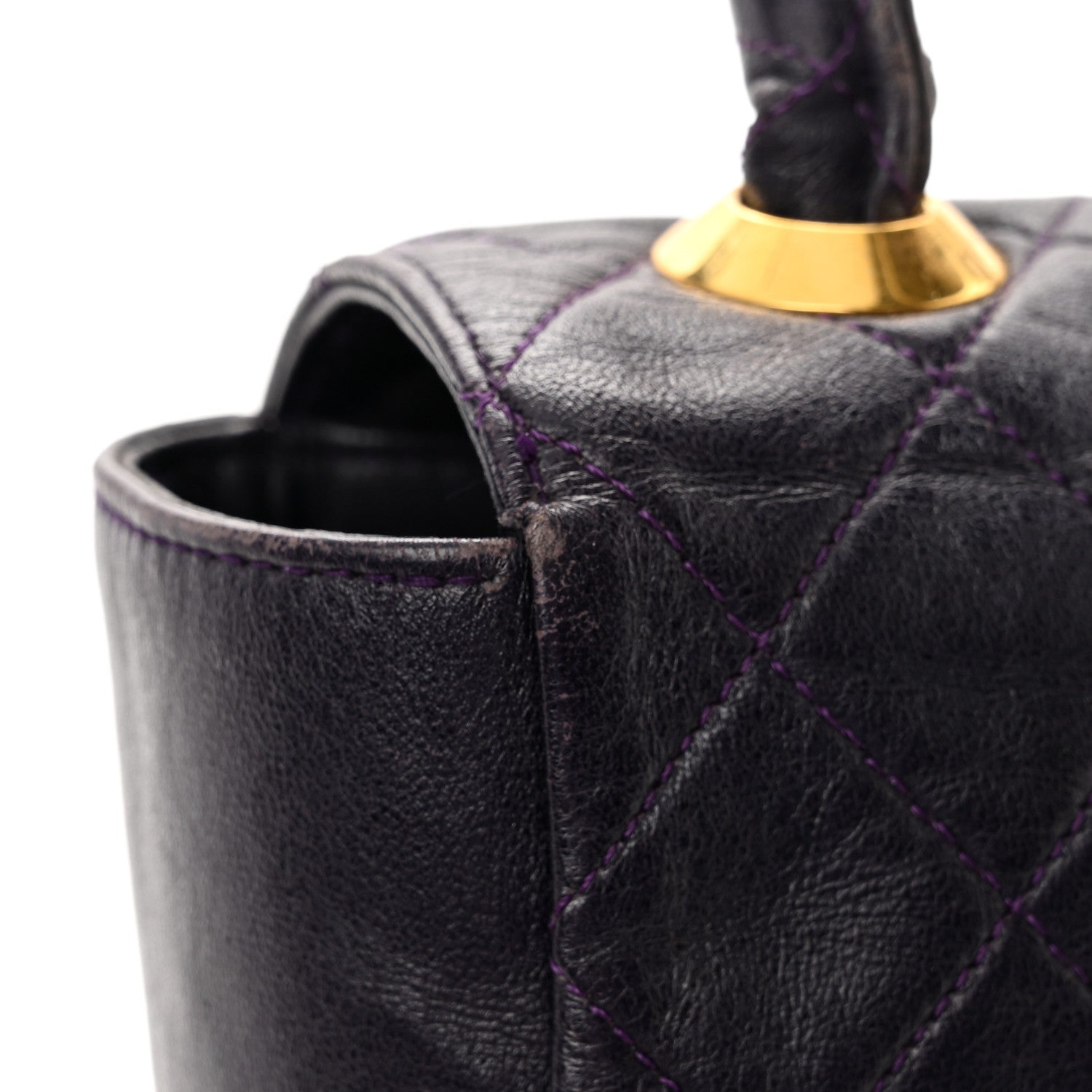 Chanel Lambskin Quilted Medium Kelly Flap Purple 18 of 23