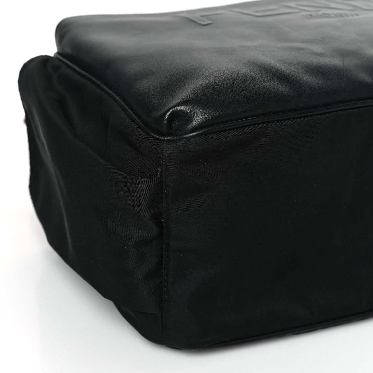 Fendi Calfskin Nylon FF Logo Embossed Changing Bag Black 9 of 11