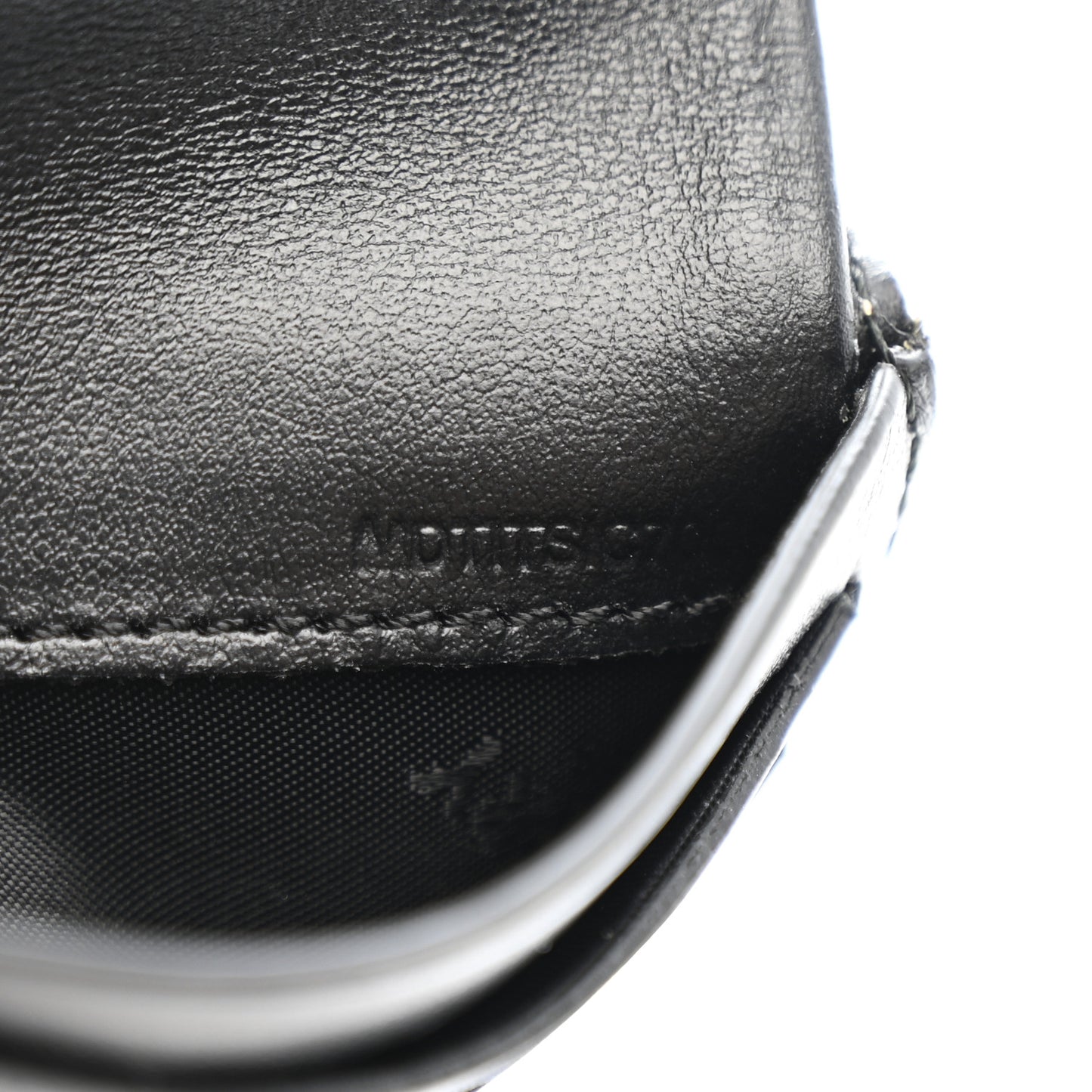 Grainy Calfskin Vintage Check Lila Tri-Fold Wallet Black