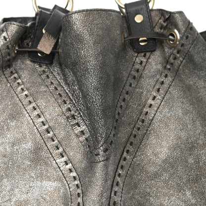 Saint Laurent Calfskin Reversible Double Sac Y Tote Gold Black 15 of 19