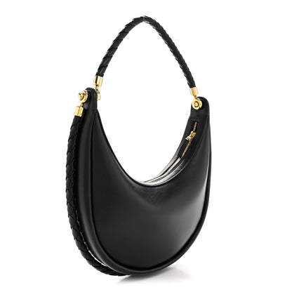 Bottega Veneta Smooth Calfskin Hula Hoop Shoulder Bag Black 3 of 13