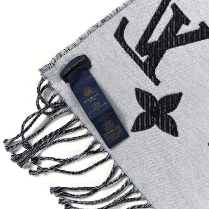 Louis Vuitton Wool Monogram LV Essential Shine Scarf Black 4 of 4