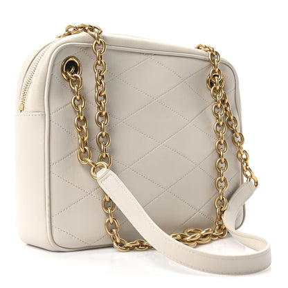 Saint Laurent Lambskin Quilted Le Maillon Chain Strap Crossbody Crema Soft 3 of 10