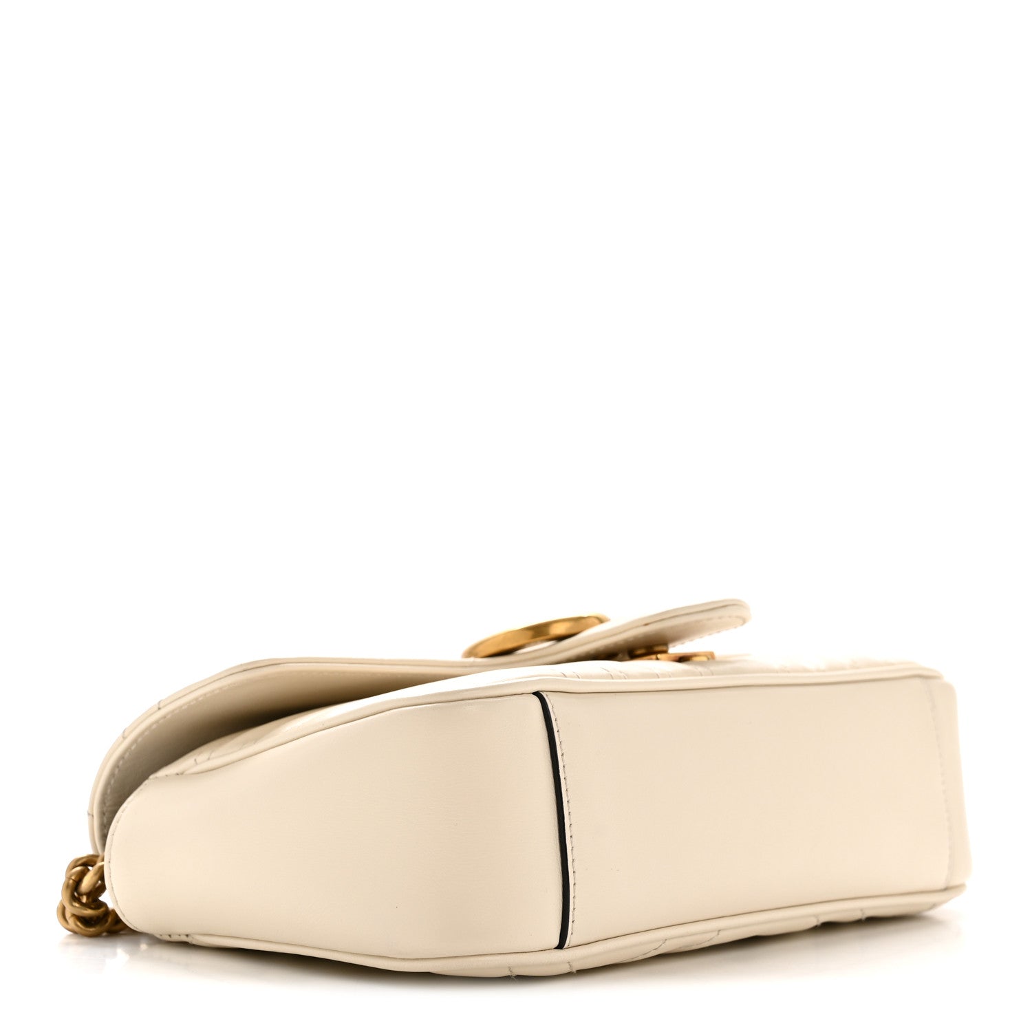 Gucci Calfskin Matelasse Mini GG Marmont Shoulder Bag White 4 of 11