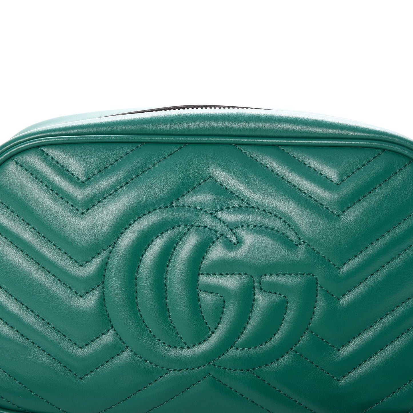 Calfskin Matelasse Small GG Marmont Chain Shoulder Bag Emerald Green