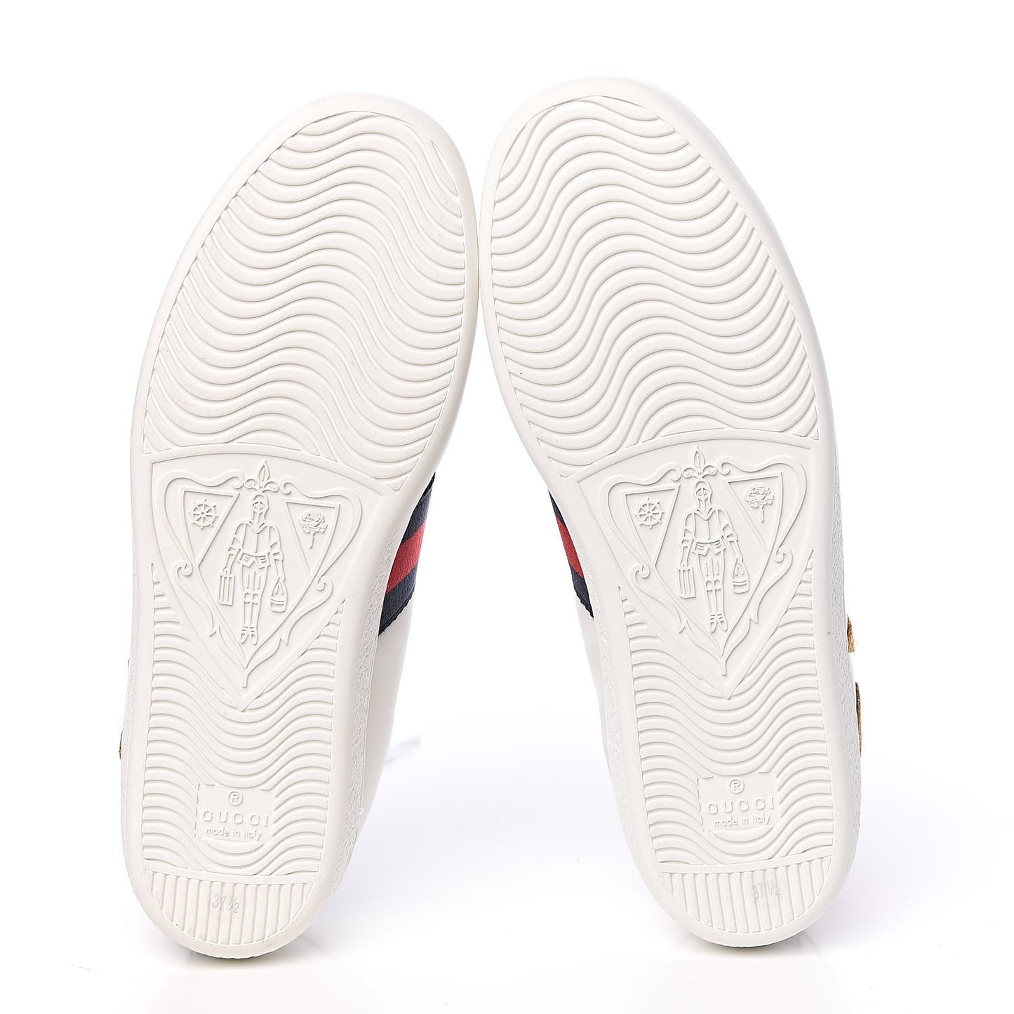 Calfskin Nappa Web LOVED Embroidered Womens Ace Sneakers 37.5 White Red Flame Notte