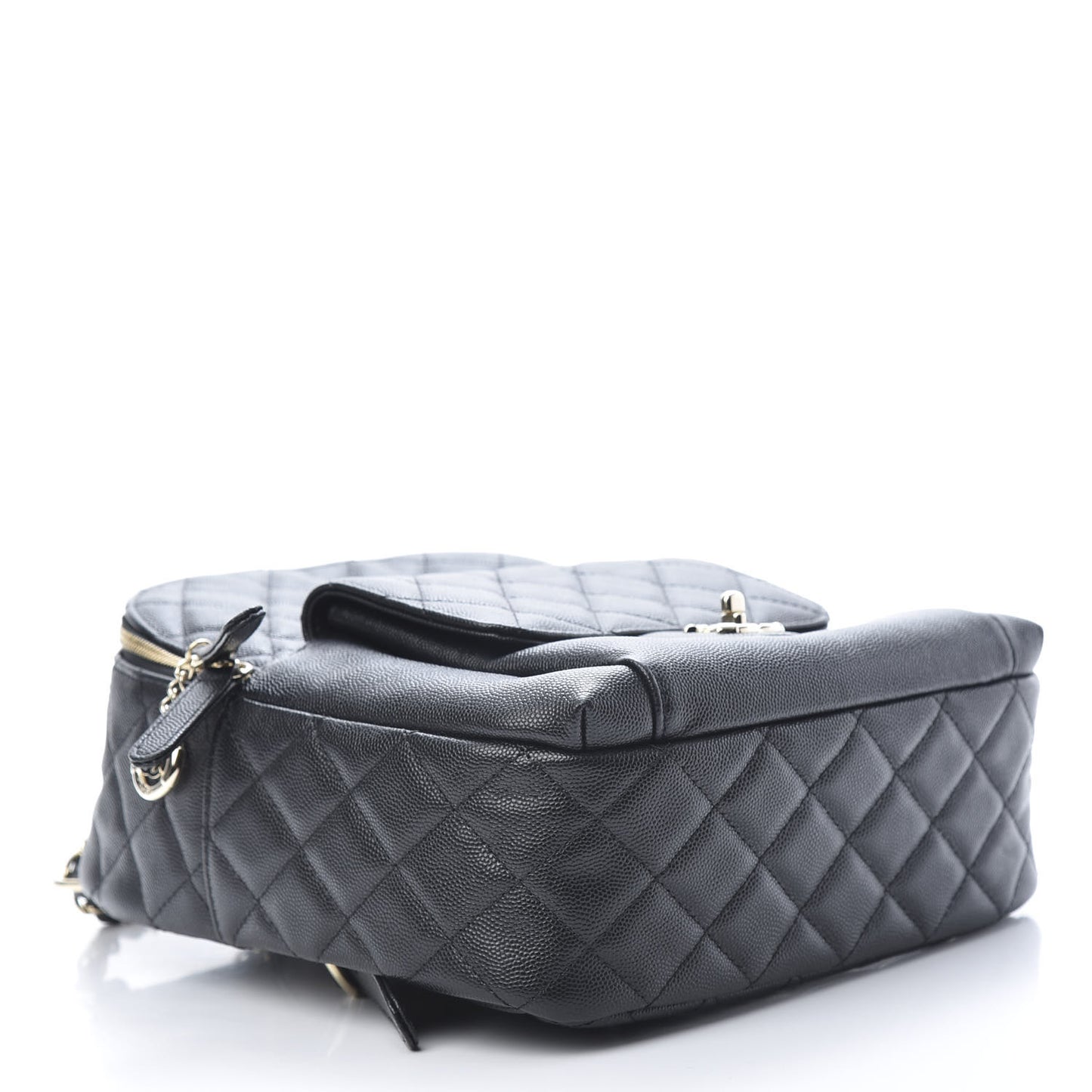 Caviar Quilted Medium Zip Around Backpack Black